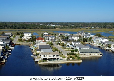 inter coastal waterway community, aerial view