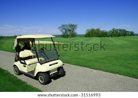 Golf Cart on Golf path