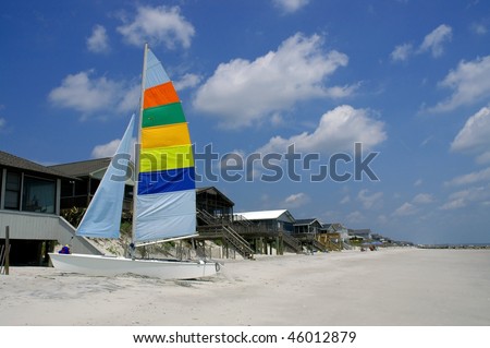 colorful beach scene