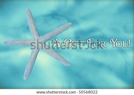 blue starfish gift card certificate concept