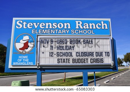 LOS ANGELES - NOVEMBER 12: School closure due to California State Budget Crisis. November 12, 2010, Los Angeles County California.