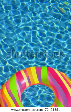 Pool ring / float in swimming pool perfect for cover art
