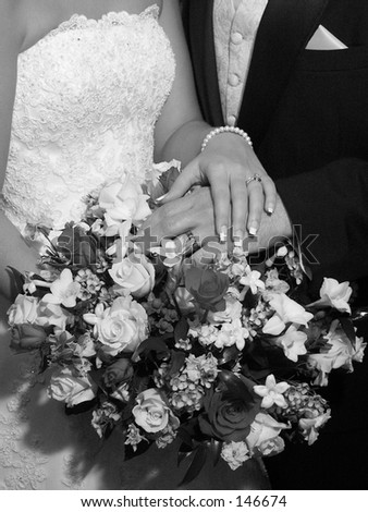 stock photo wedding hands black and white