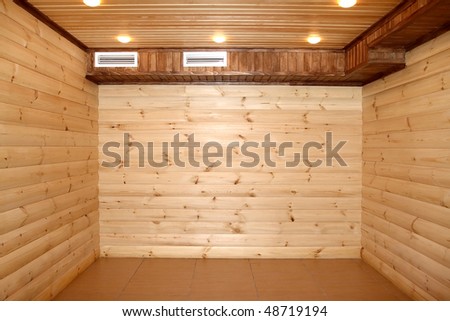 The sauna finished with wood