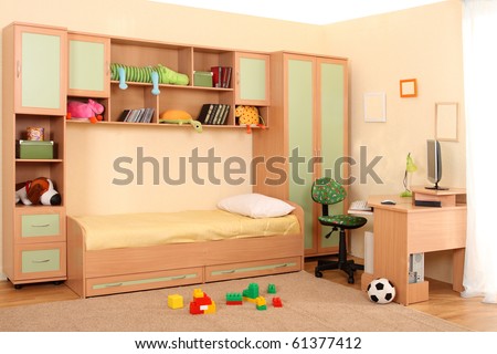 Studio photographing of an interior of a children\'s room