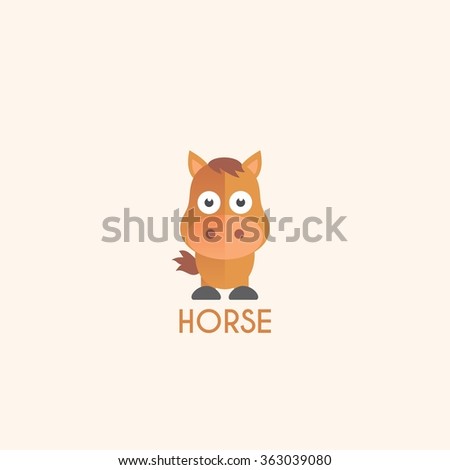 animal horse cute design, vector illustration eps10 graphic. best for kindergarten education. Introducing animal to kids/children.