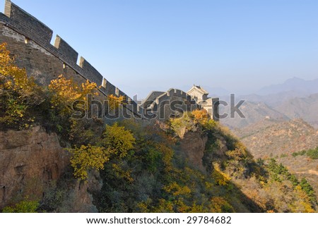 Autumn colors at the Great Wall between Jinshangling and Simatai (near Beijing, China).