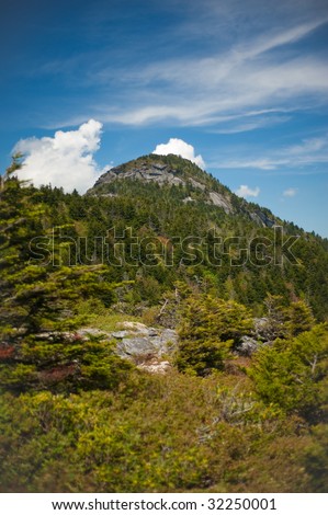 Mountain ridges near Blue Ridge Parkway at Grandfather Mountain in North Carolina