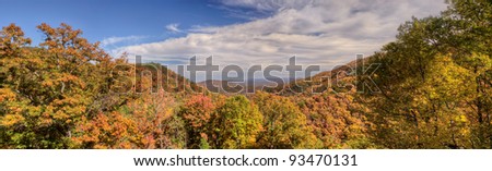 Panoramic image of mountains in Western North Carolina, USA.