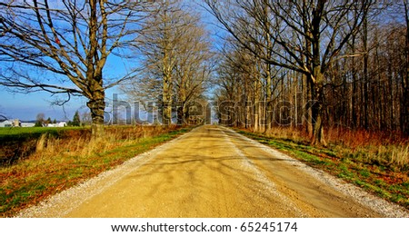 a lonely country road in the southwestern Ontario