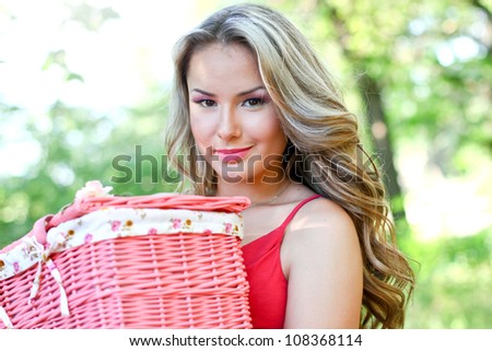 Pretty blond with pink basket