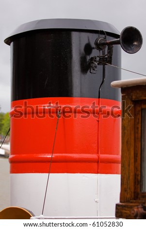 the restored funnel of an old tug boat