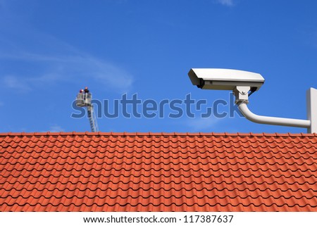 Security camera protect home from thieves.