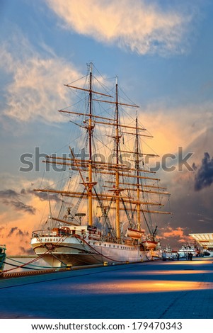 GDYNIA POLAND JUNE 04 People visit Polish training tall ship Dar Pomorza on June 04 2010 in Gdynia Poland The sailing frigate dating back to 1909 is a famous museum ship nowadays GDYNIA POLAND JUNE 04 People visit Polish training tall ship Dar Pomorza on June 04 2010 in Gdynia Poland The sailing frigate dating back to 1909 is a famous museum ship nowadays