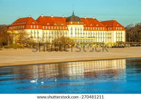 SOPOT, POLAND - APRIL 10: Sofitel Grand Hotel is located at the seaside of the Gdansk Bay, on April 10, 2015 in Sopot, Poland. Sopot is a very popular tourist resort in the country.