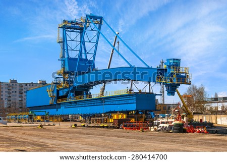 Big Gantry Crane in port of Gdynia, Poland.