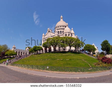 stock photo Basilica of SacreCoeur in Montmartre Paris