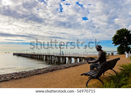 The old man longed for the sea. Pier in Orlowo, Poland.