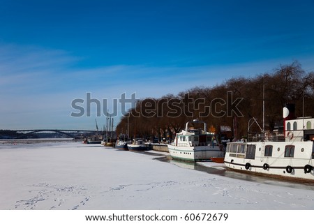 stockholm sweden in winter. stock photo : Scenic winter panorama of Stockholm, Sweden.