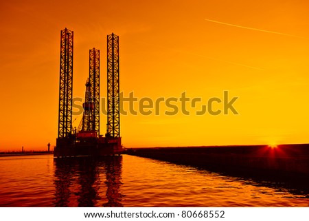 Rig In Sunset