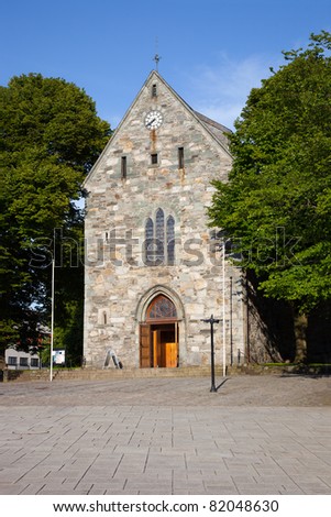 Cathedral bulit from 1125 in Anglo-Roman style. Stavanger, Norway.