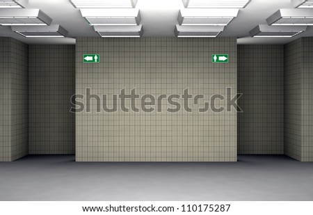 Public metro toilet entrance. 3d illustration