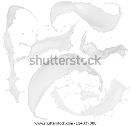 High resolution milk splashes collection High resolution milk splashes collection