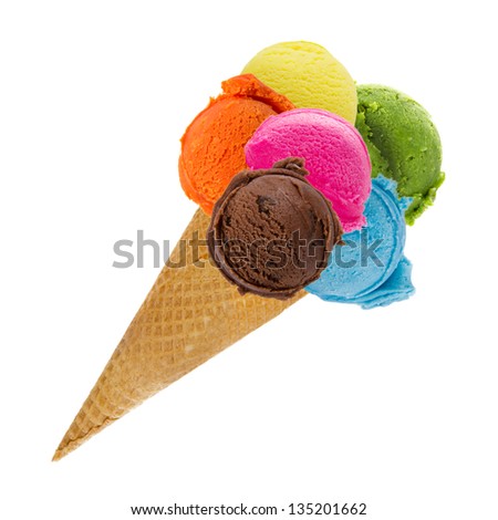 Ice cream scoops on cone