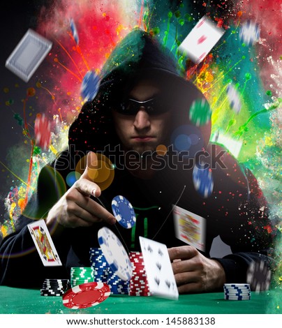 Portrait of a professional poker player Portrait of a professional poker player
