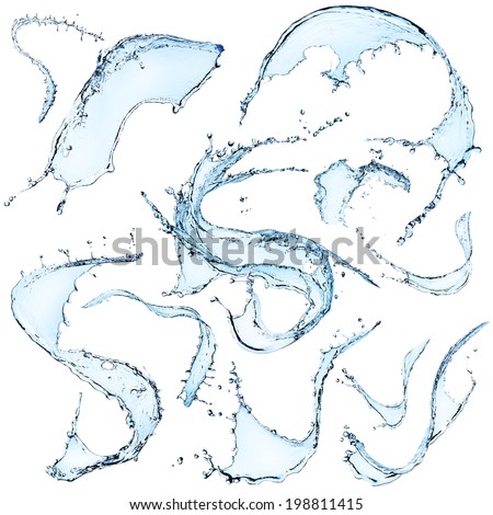 Water splashes over white background Water splashes over white background