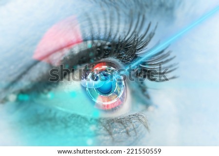 Close up of a female eye, macro shot.