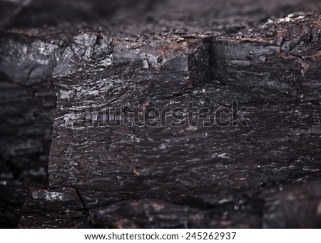 Coal lumps pattern background, close-up.