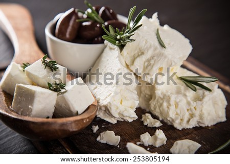 Greek cheese feta, still-life.