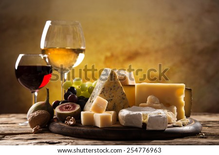Various types of cheese, still-life.