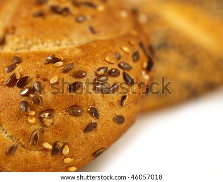 Fresh bread food over white background
