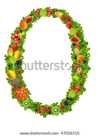 stock photo Fruit and vegetable letter O
