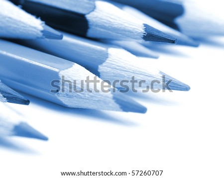 Pencils in blue style