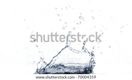 Water splash isolated on white