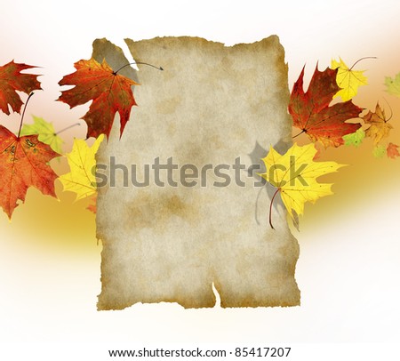 Old paper in autumn theme