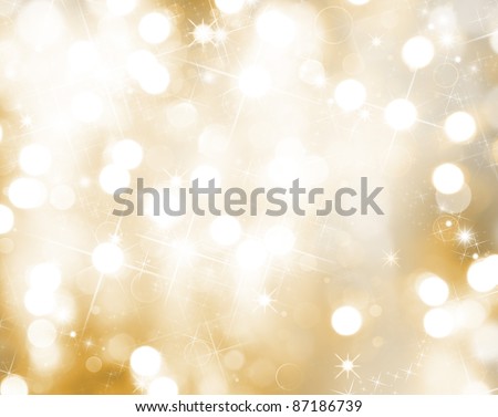 Christmas background with blur golden lights