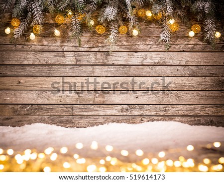 Christmas decoration on wooden background, close-up.