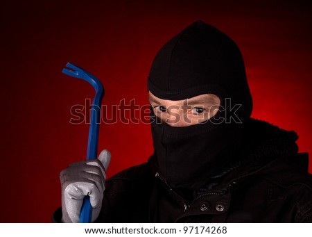 burglar with black cowl