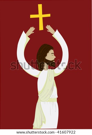illustration about jesus with cross