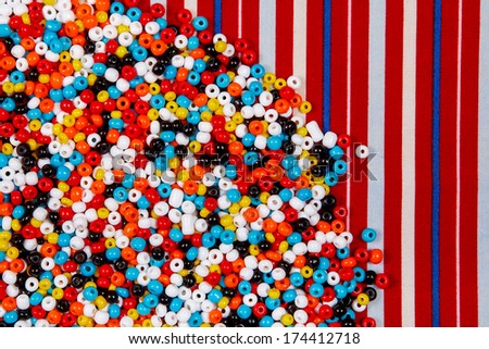 colorful bead red  yellow blue white black  background