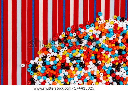 colorful bead red  yellow blue white black  background