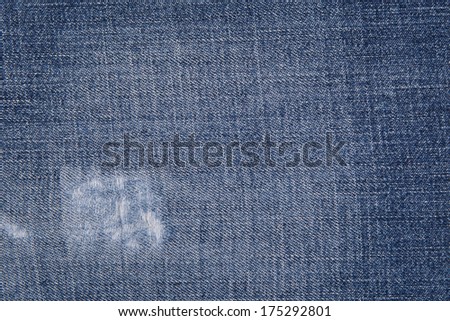 Linen striped textured blue torn denim fabric background