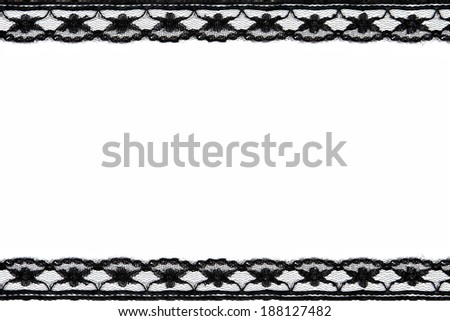 black  lace on white  background