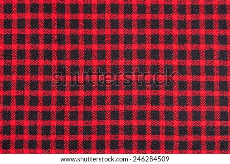 Background plaid fabric. Texture patterns materials. Textiles. black and red