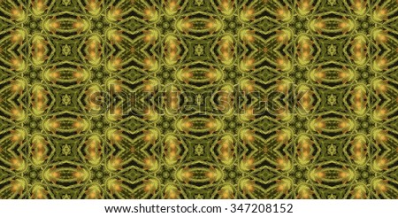 Hugs and Kisses in Green and Gold - seamless rectangular tile suitable for fashion, art, interior, exterior and web design.