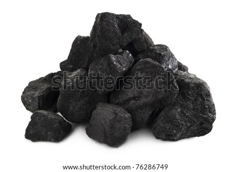 Coal stack isolated on white background Coal stack isolated on white background
